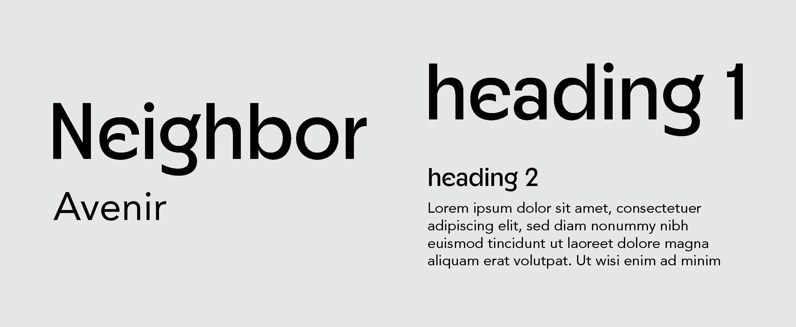 typography hierarchy for the menu